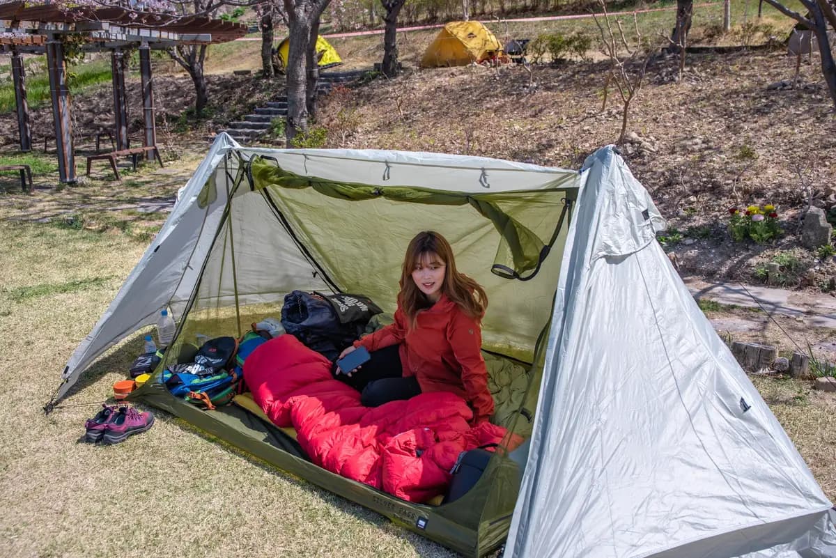 미니멀 캠핑 용 A형 텐트, 비자립